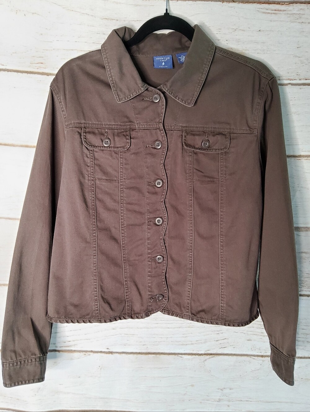 Mountain Lake Vintage Brown Button-Front Jean Jacket